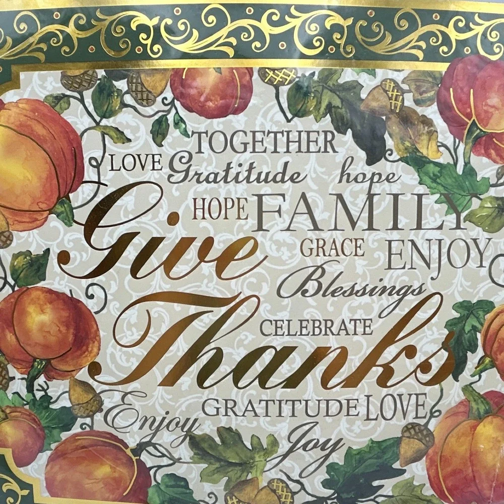 Thanksgiving Paper Placemats Set of 12 Give Thanks New Pier 1 Pumpkin Acorn Gold